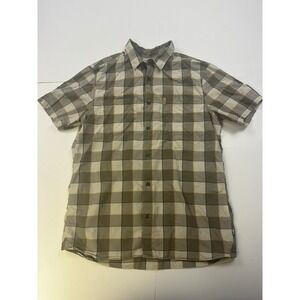 Fjall Raven Shirt Mens Medium Plaid Short Sleeve Button Front Lightweight